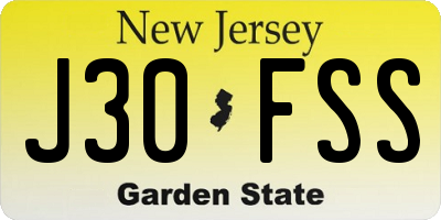 NJ license plate J30FSS