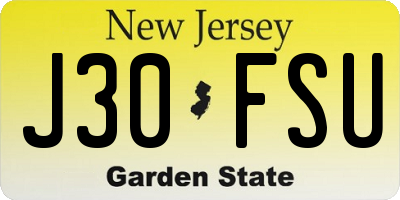 NJ license plate J30FSU