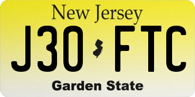 NJ license plate J30FTC