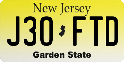 NJ license plate J30FTD