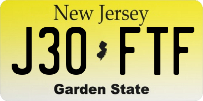 NJ license plate J30FTF