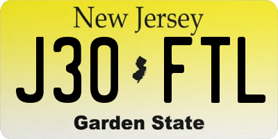NJ license plate J30FTL