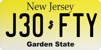 NJ license plate J30FTY