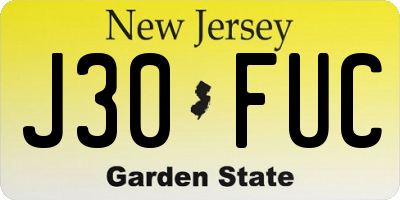 NJ license plate J30FUC