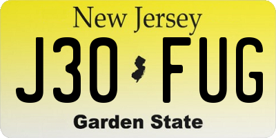 NJ license plate J30FUG