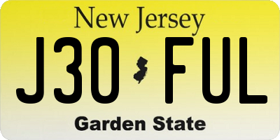 NJ license plate J30FUL