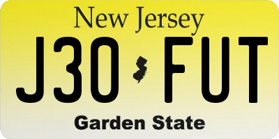 NJ license plate J30FUT