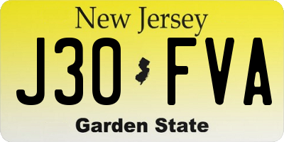 NJ license plate J30FVA