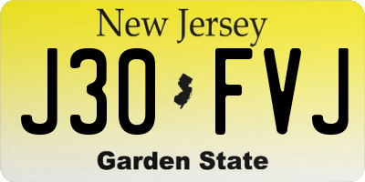 NJ license plate J30FVJ