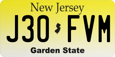 NJ license plate J30FVM