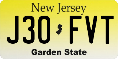 NJ license plate J30FVT