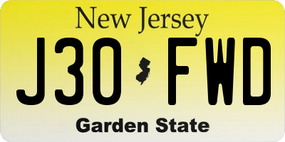 NJ license plate J30FWD