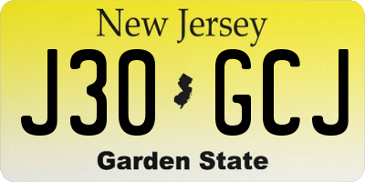 NJ license plate J30GCJ