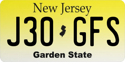 NJ license plate J30GFS