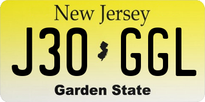 NJ license plate J30GGL