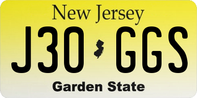 NJ license plate J30GGS