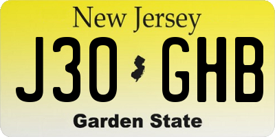 NJ license plate J30GHB