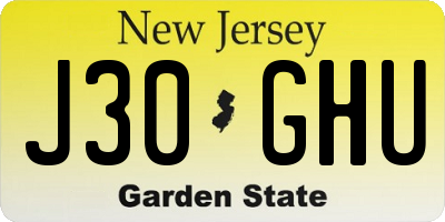 NJ license plate J30GHU
