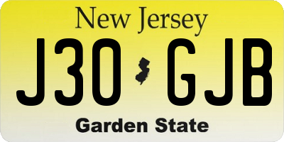 NJ license plate J30GJB