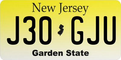 NJ license plate J30GJU
