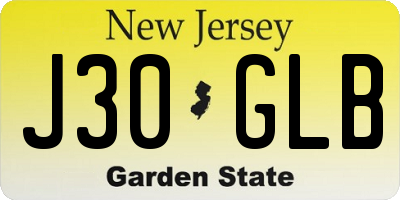 NJ license plate J30GLB