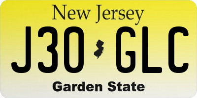 NJ license plate J30GLC