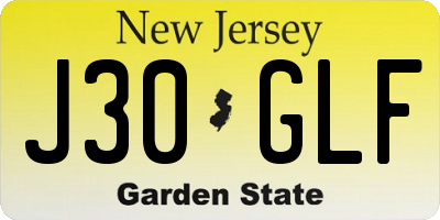 NJ license plate J30GLF