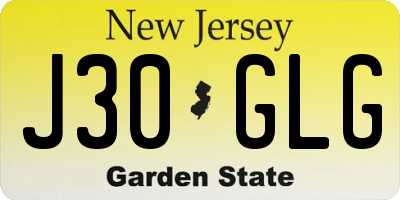 NJ license plate J30GLG