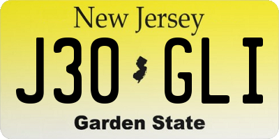 NJ license plate J30GLI