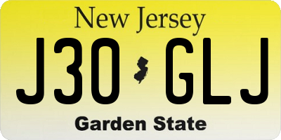 NJ license plate J30GLJ