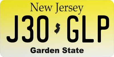 NJ license plate J30GLP