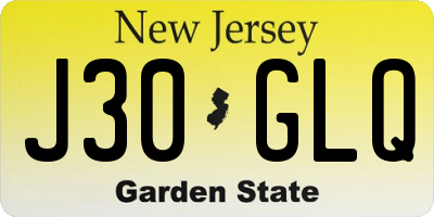NJ license plate J30GLQ