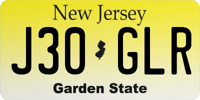 NJ license plate J30GLR