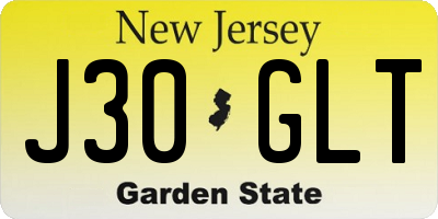 NJ license plate J30GLT
