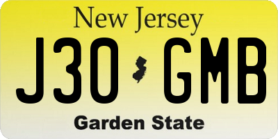 NJ license plate J30GMB