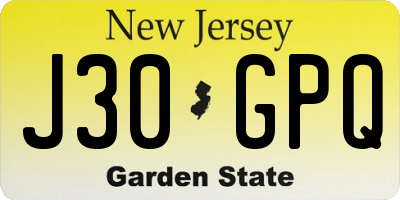 NJ license plate J30GPQ