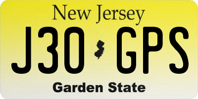 NJ license plate J30GPS