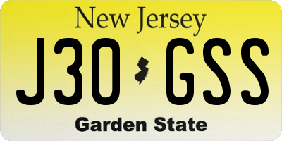 NJ license plate J30GSS