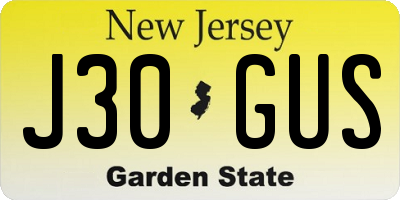 NJ license plate J30GUS
