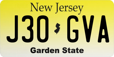 NJ license plate J30GVA