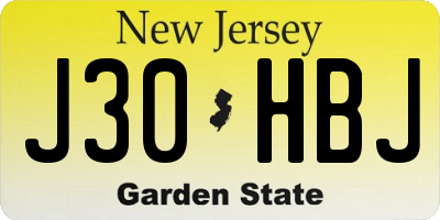 NJ license plate J30HBJ