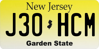 NJ license plate J30HCM