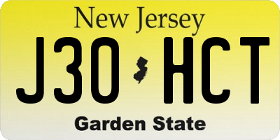 NJ license plate J30HCT