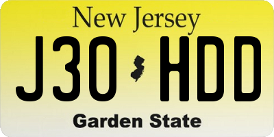 NJ license plate J30HDD