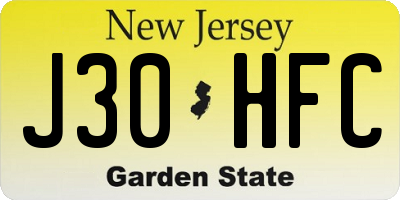 NJ license plate J30HFC
