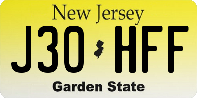NJ license plate J30HFF