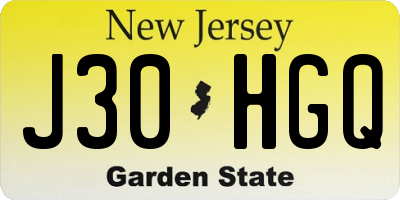 NJ license plate J30HGQ