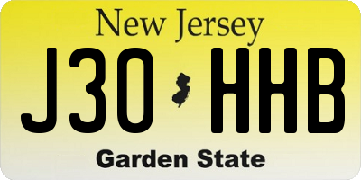 NJ license plate J30HHB