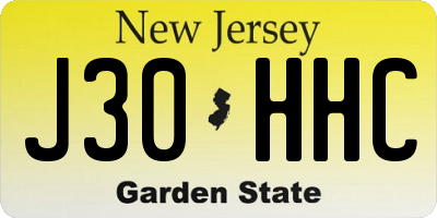 NJ license plate J30HHC