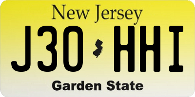 NJ license plate J30HHI